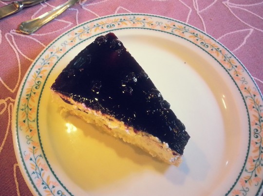 De postre, tarta de queso, en Casa Brandariz (foto: Araceli Viqueira)